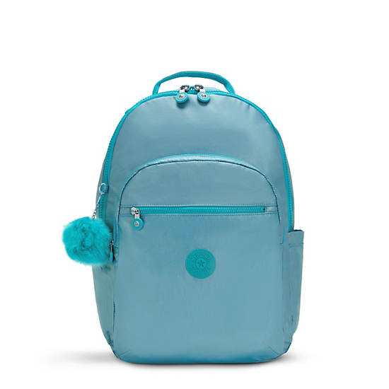 Seoul Extra Large Metallic 17" Laptop Backpack Natural Aqua Metallic