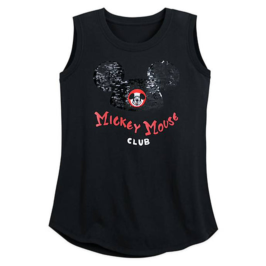 Camiseta sin mangas de lentejuelas con solapa de Mouseketeer para mujer - The Mickey Mouse Club