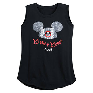 Camiseta sin mangas de lentejuelas con solapa de Mouseketeer para mujer - The Mickey Mouse Club
