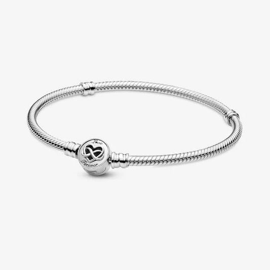 Pandora Moments~ Heart Infinity Clasp Snake Chain Bracelet