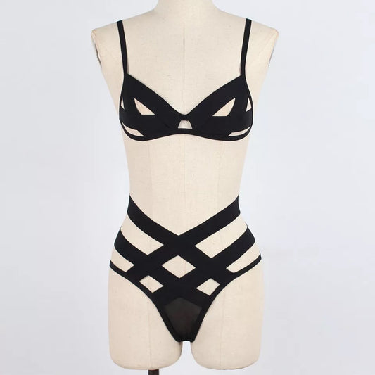 Set doble negro cruzado