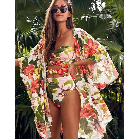 Kimono Flores Blanco