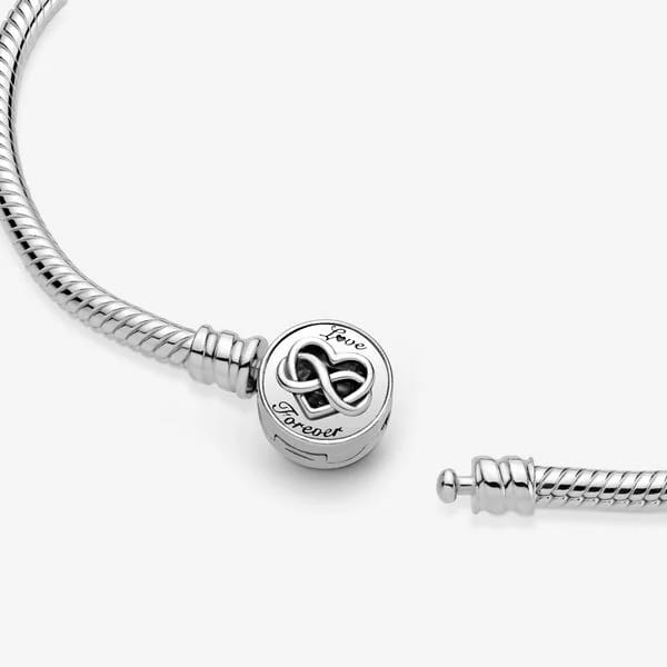 Pandora Moments~ Heart Infinity Clasp Snake Chain Bracelet