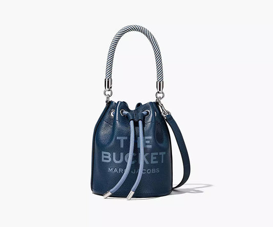 THE LEATHER BUCKET BAG- Blue Sea