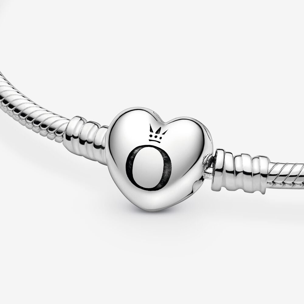 Pandora Moments Heart Clasp Snake Chain Bracelet ~ Silver