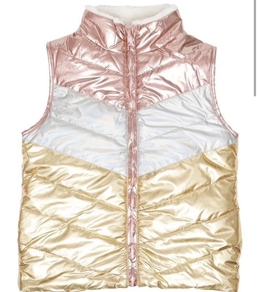 Chaleco Reversible Brillante Niñas