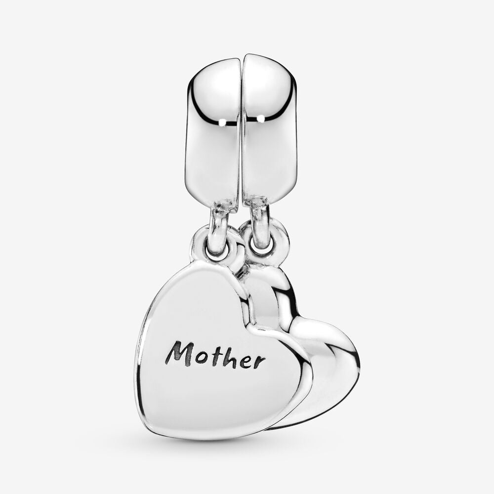 Mother & Son Heart Split Dangle Charm