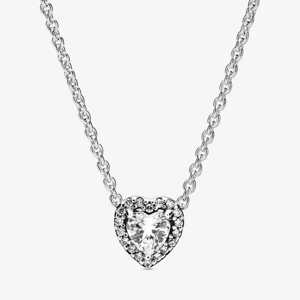 Elevated Heart Necklace Silver