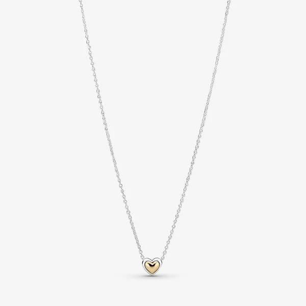 Domed Golden Heart Collier Necklace