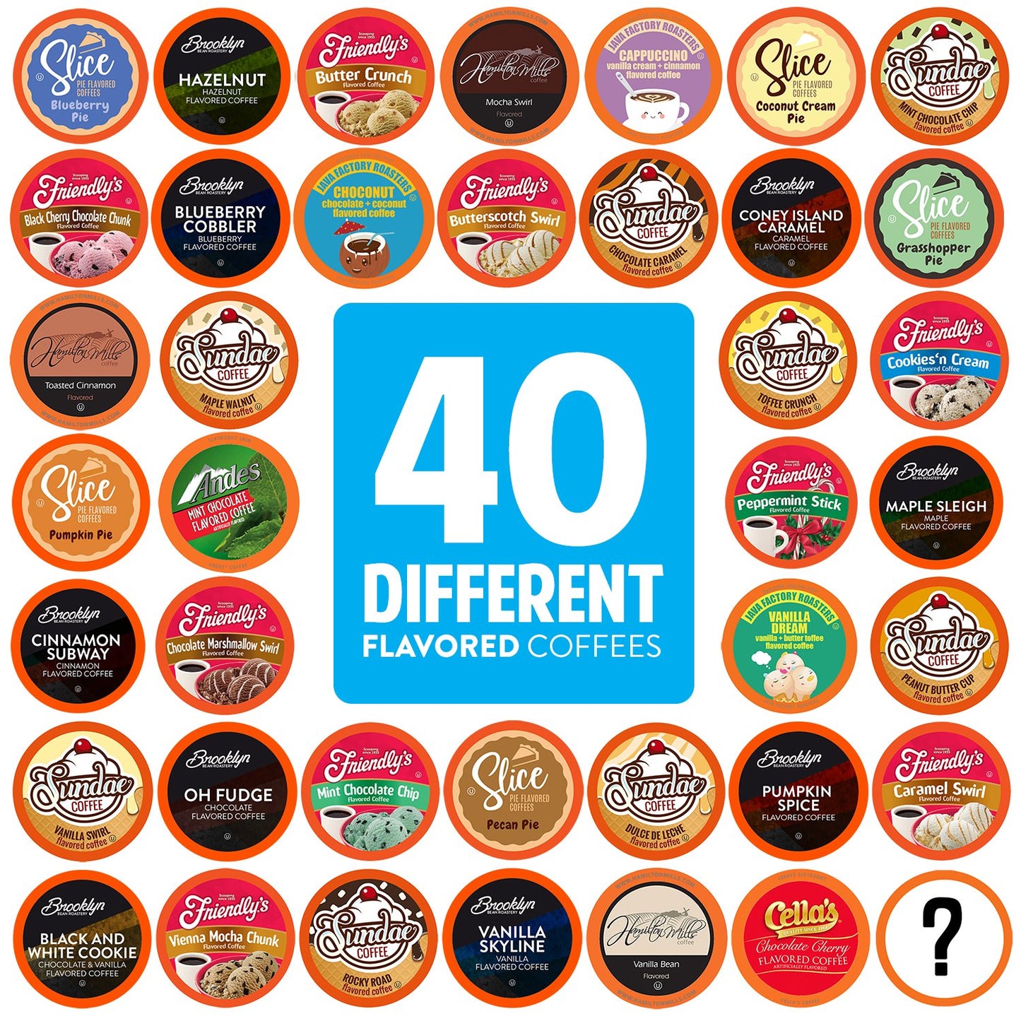 Two Rivers Medium Roast Assorted Flavored Coffee Pods Keurig 40 Variados