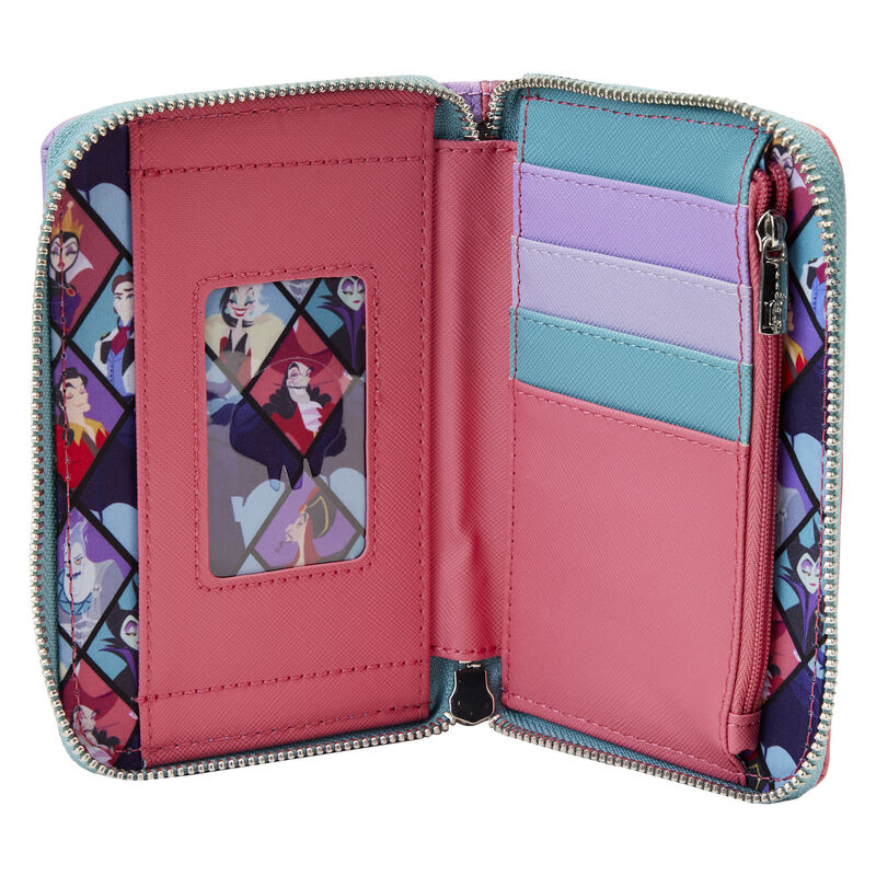 Disney Villains Color Block Zip Around Wallet