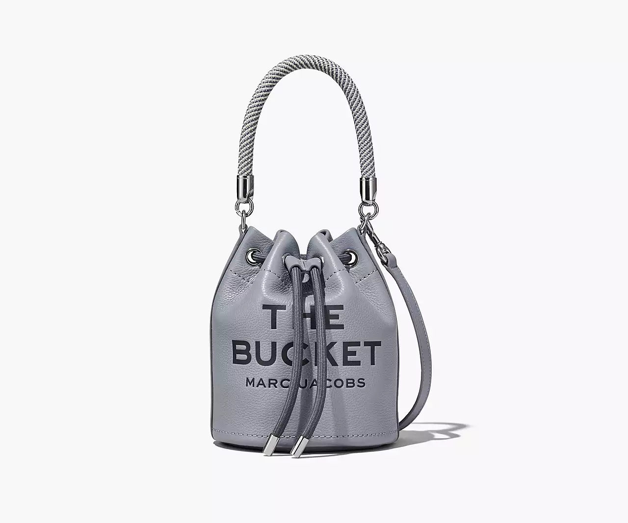 THE LEATHER BUCKET BAG- Wolf Gray