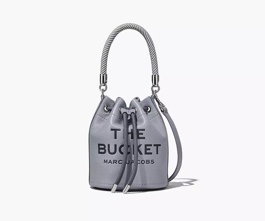 THE LEATHER BUCKET BAG- Wolf Gray
