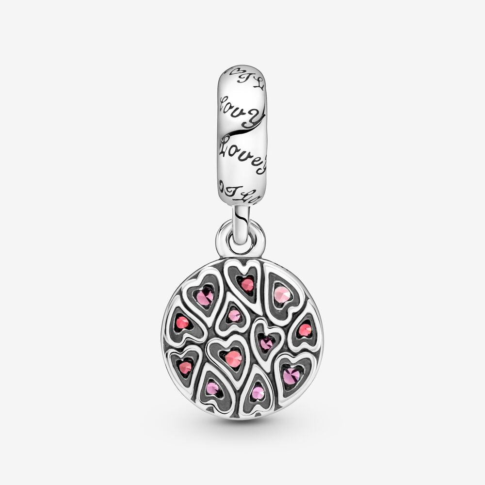 Sparkling Heart Pattern Dangle Charm