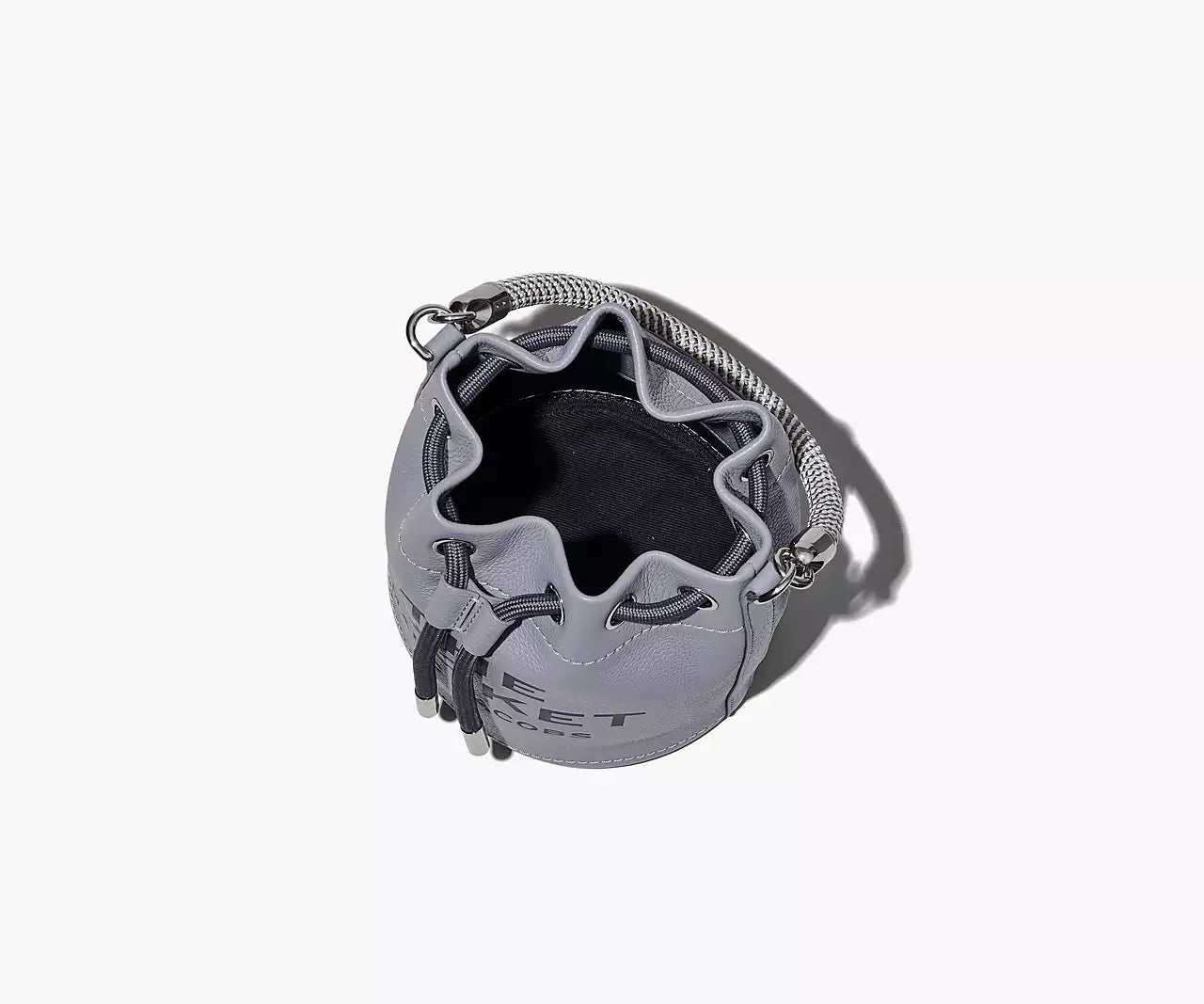 THE LEATHER BUCKET BAG- Wolf Gray