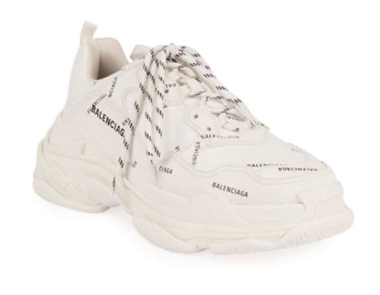 Balenciaga Triple S Hombre Tenis Blancos Piel Falsa