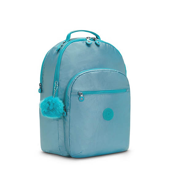 Seoul Extra Large Metallic 17" Laptop Backpack Natural Aqua Metallic