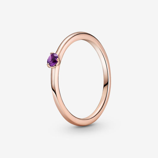 Purple Solitaire Ring