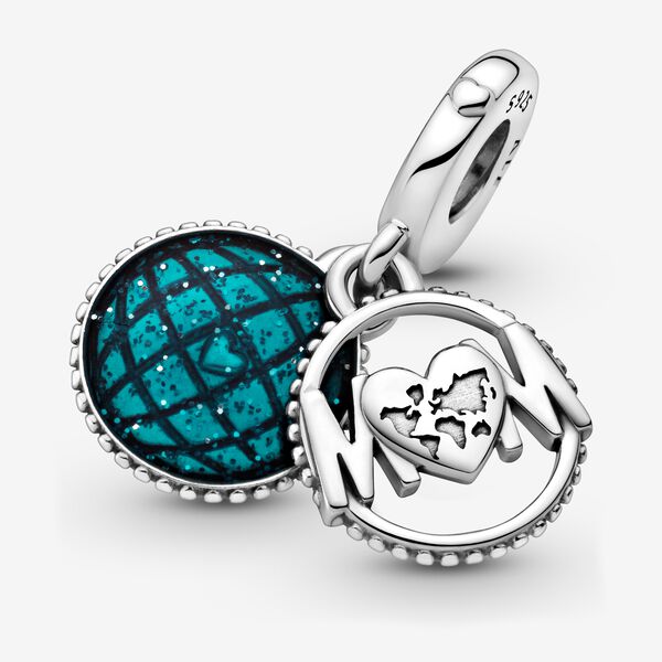 Glitter Globe Mom Dangle Charm