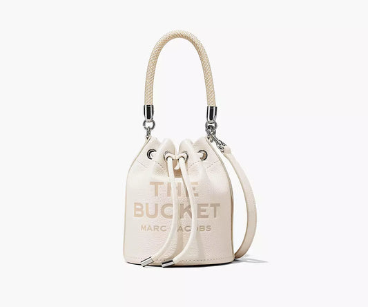 THE LEATHER BUCKET BAG- Cotton