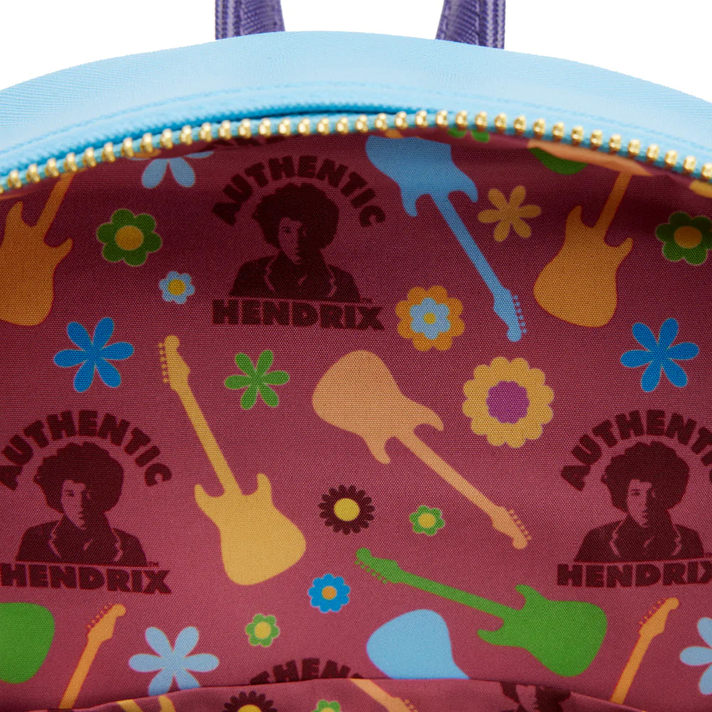 Jimi Hendrix Psychedelic Glow Landscape Zip Mini Backpack