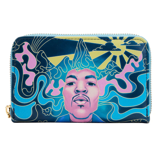 Jimi Hendrix Psychedelic Glow Landscape Zip Around Wallet