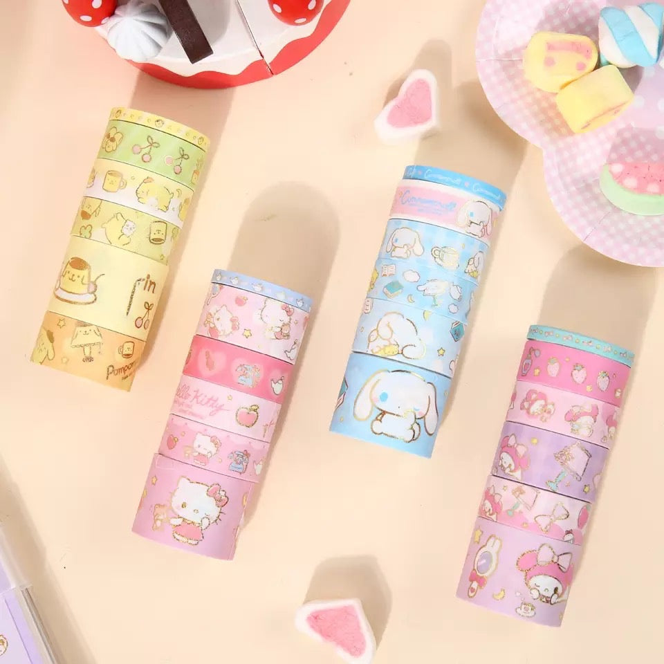 Caja Washi Tapes Hello Kitty - 4 Cajitas con 4 Rollos cada Una