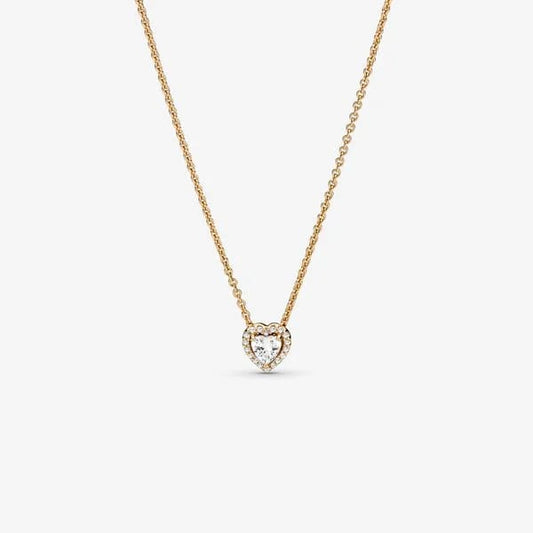 Elevated Heart Necklace Gold