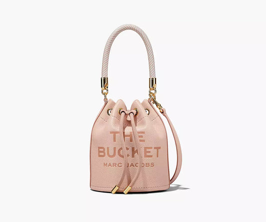 THE LEATHER BUCKET BAG- Rose