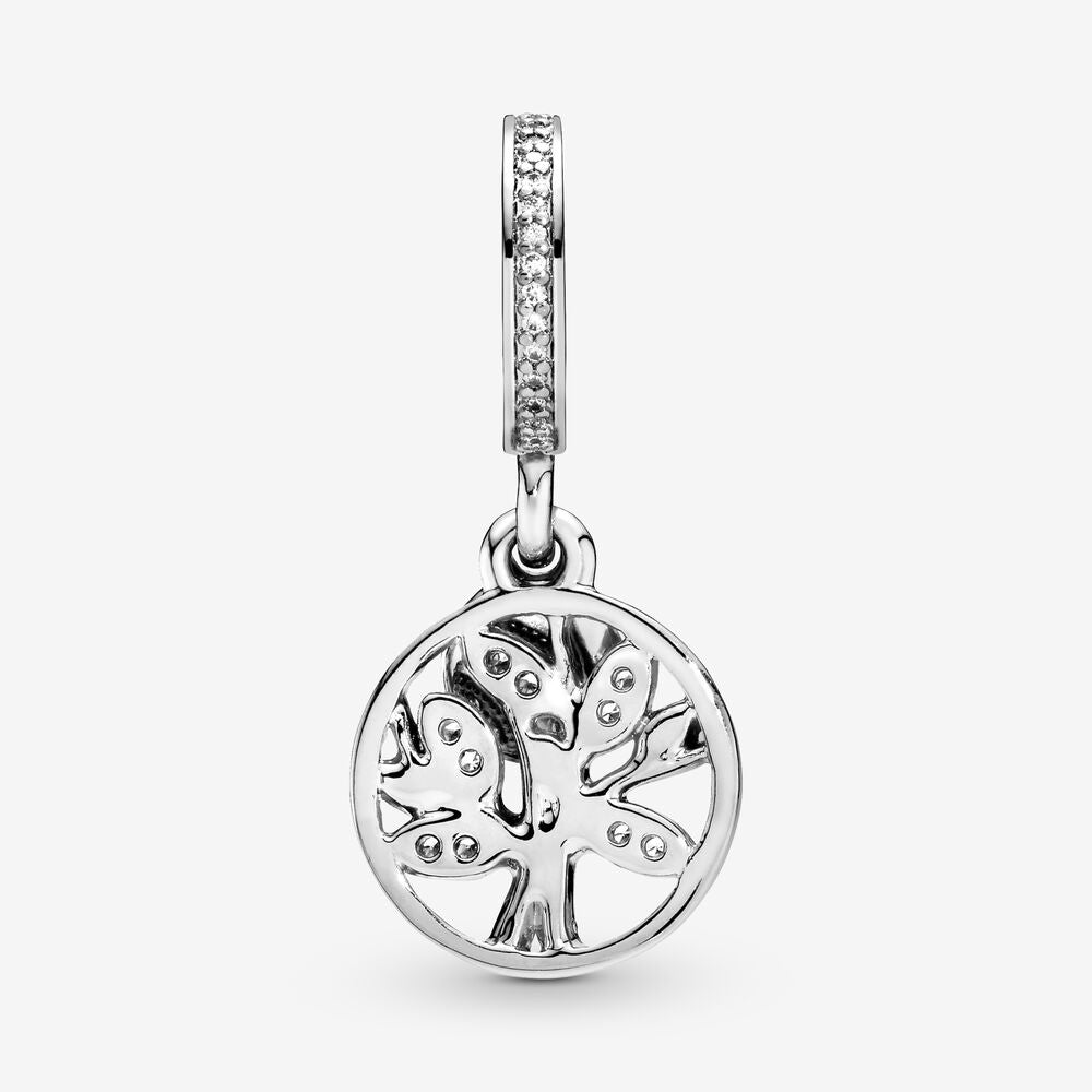 Sparkling Family Tree Dangle Charm~ Silver