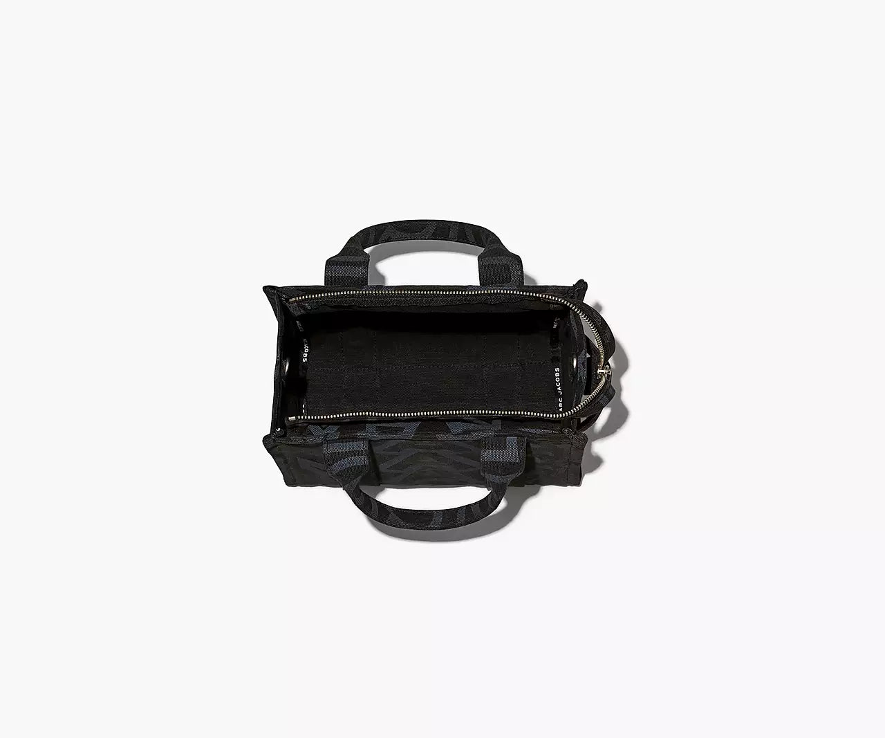 THE OUTLINE MONOGRAM MINI TOTE BAG- Black