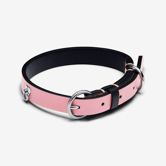 Pink Leather-free Fabric Pet Collar