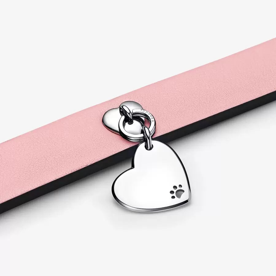 Pink Leather-free Fabric Pet Collar