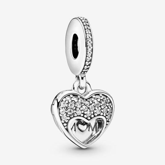 I Love My Mom Heart Dangle Charm