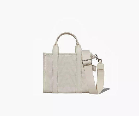 THE OUTLINE MONOGRAM MINI TOTE BAG- White