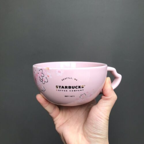 Taza Rosa con Gatito Blanco