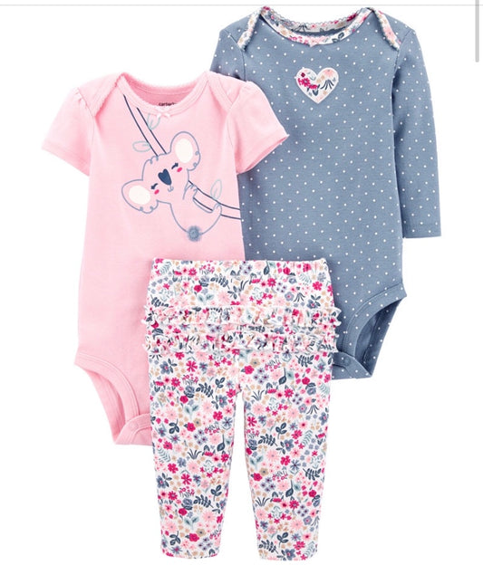 Carter´s baby girls 3 piezas koala