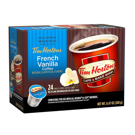 Tim Hortons French Vainilla Blend Coffee Compatible con Keurig 24 Capsulas