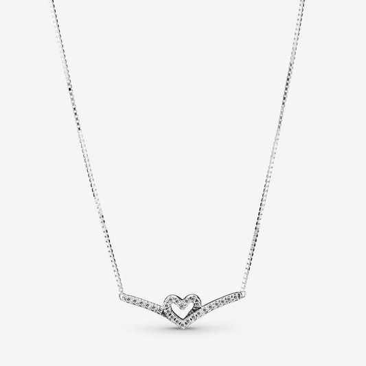 Sparkling Wishbone Heart-Collar