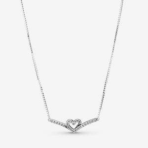 Sparkling Wishbone Heart-Collar