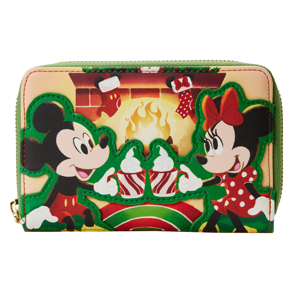 Mickey & Minnie Mouse Hot Cocoa Fireplace Zip Around Wallet