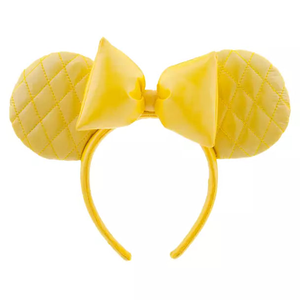 Minnie Mouse Yellow Quilted Ear Headband for Adults