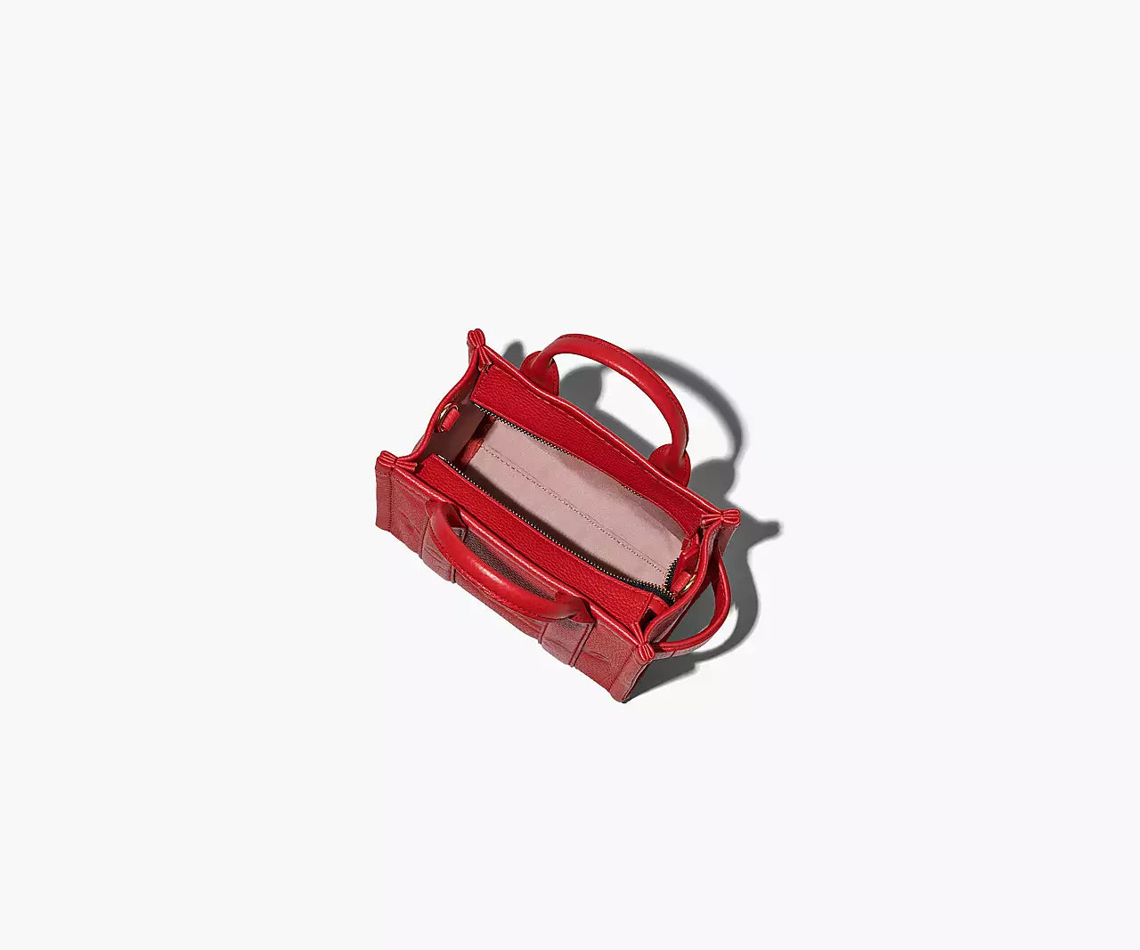 THE LEATHER MICRO TOTE BAG- Red