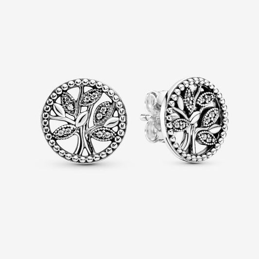 Sparkling Family Tree Stud Earrings