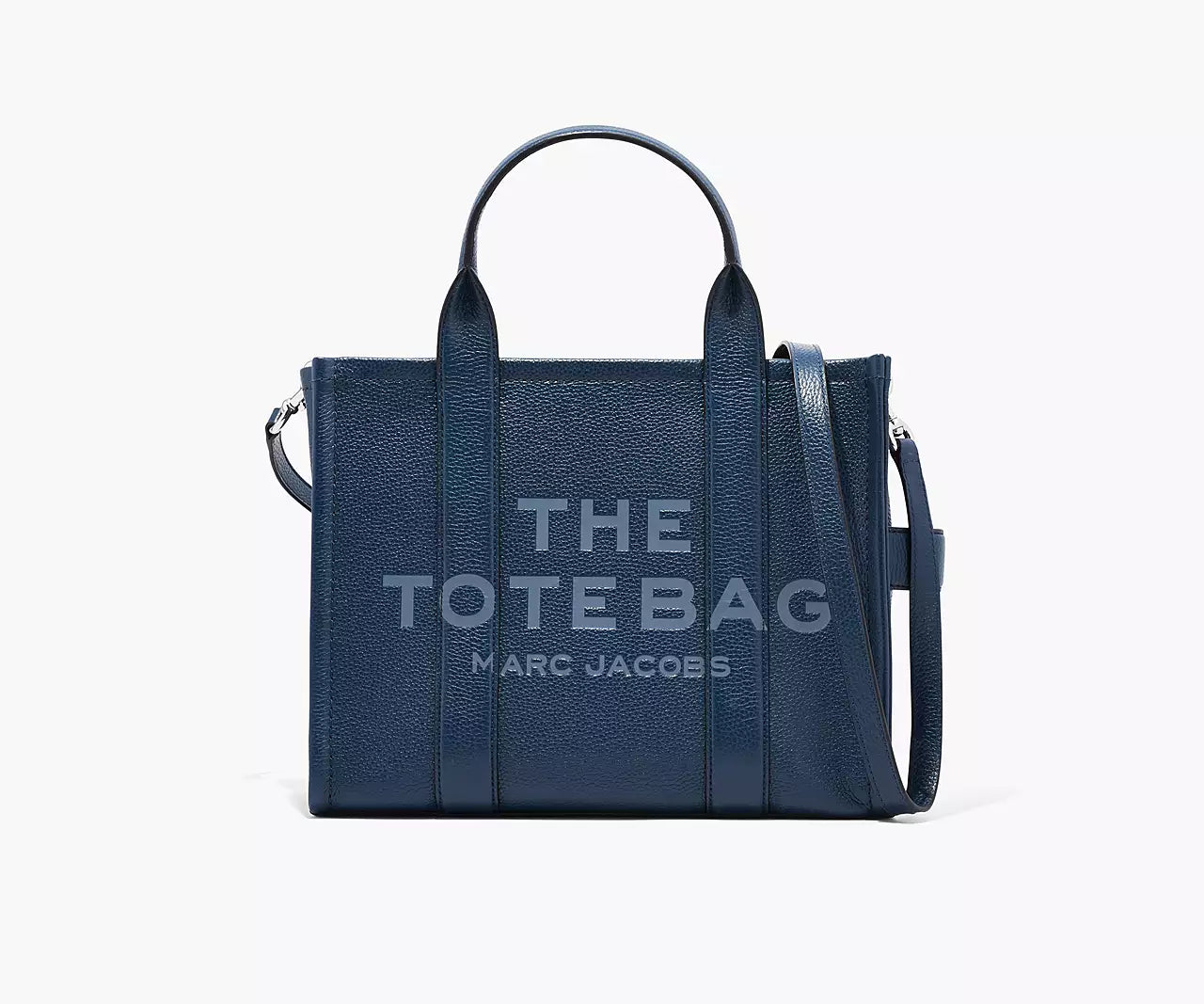THE LEATHER MEDIUM TOTE BAG- Blue