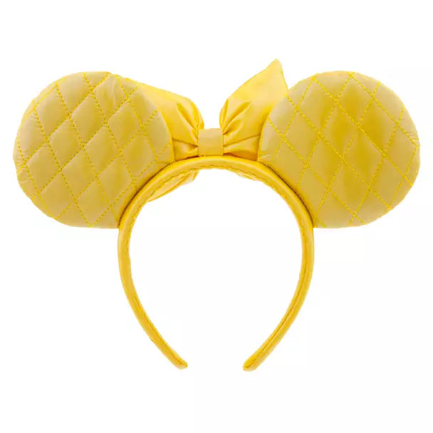 Minnie Mouse Yellow Quilted Ear Headband for Adults