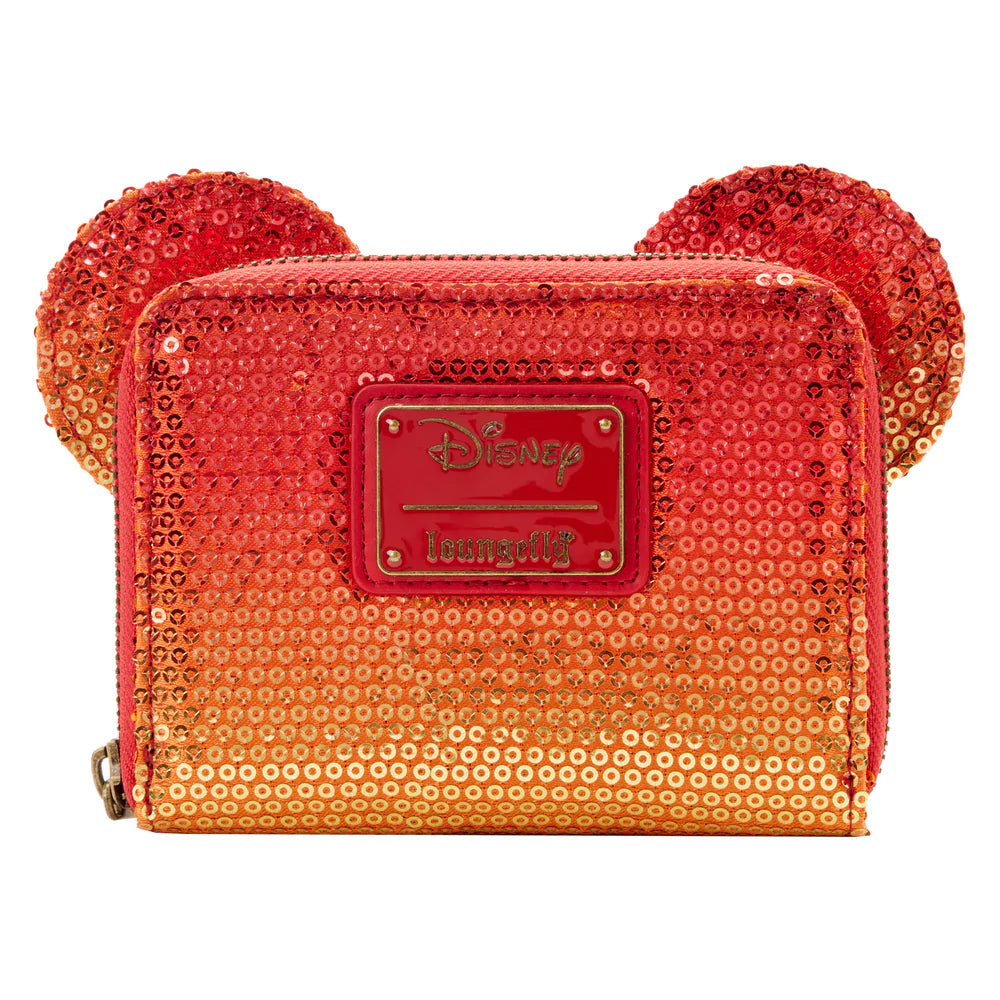 Exclusive - Disney Fall Minnie Mouse Sequin Ombre Zip Around Wallet