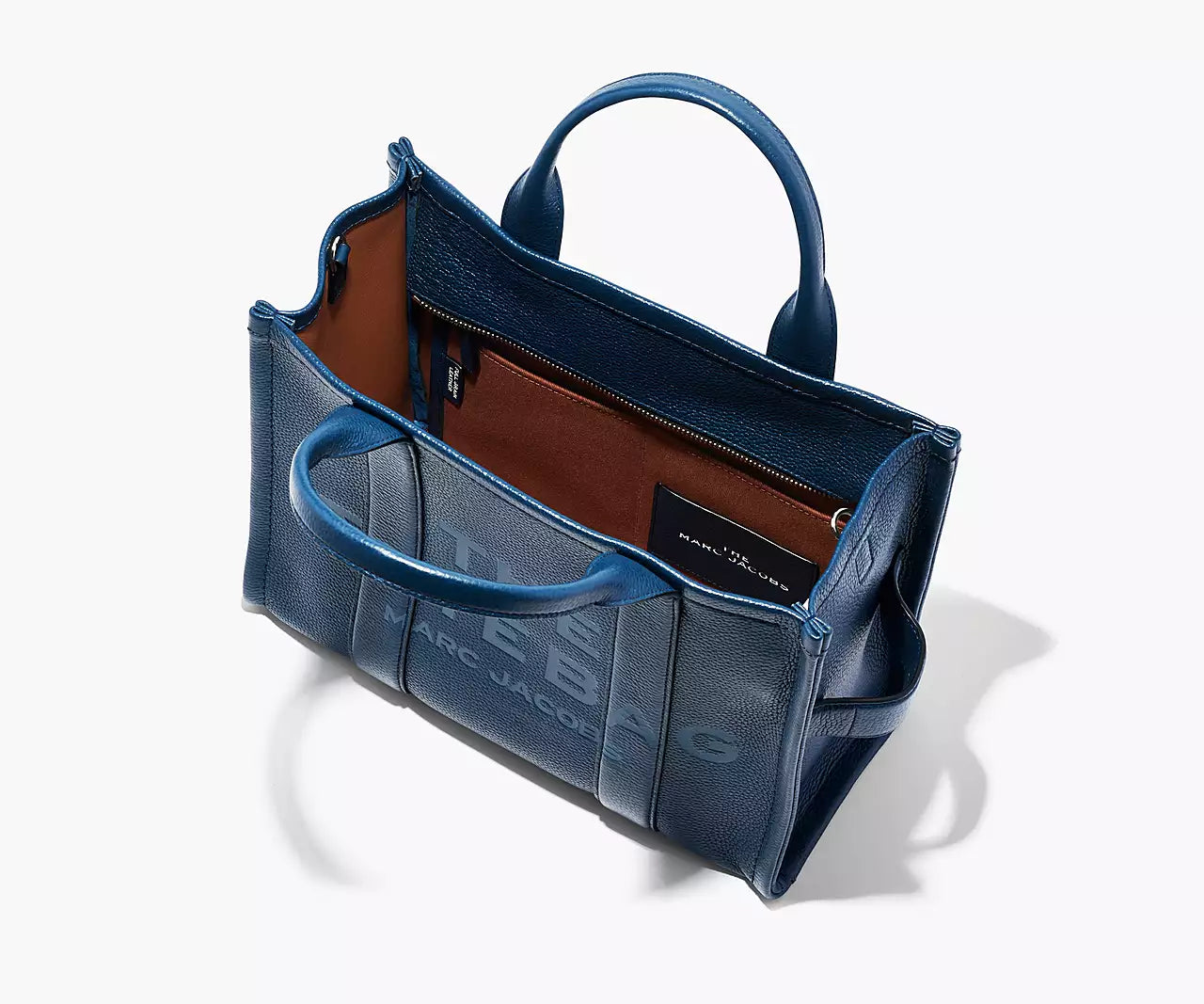 THE LEATHER MEDIUM TOTE BAG- Blue