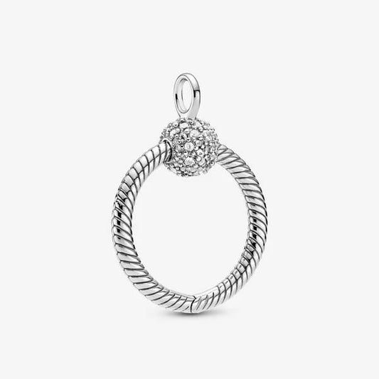 Pandora Moments ~ Small Pavé O Pendant Silver Clear