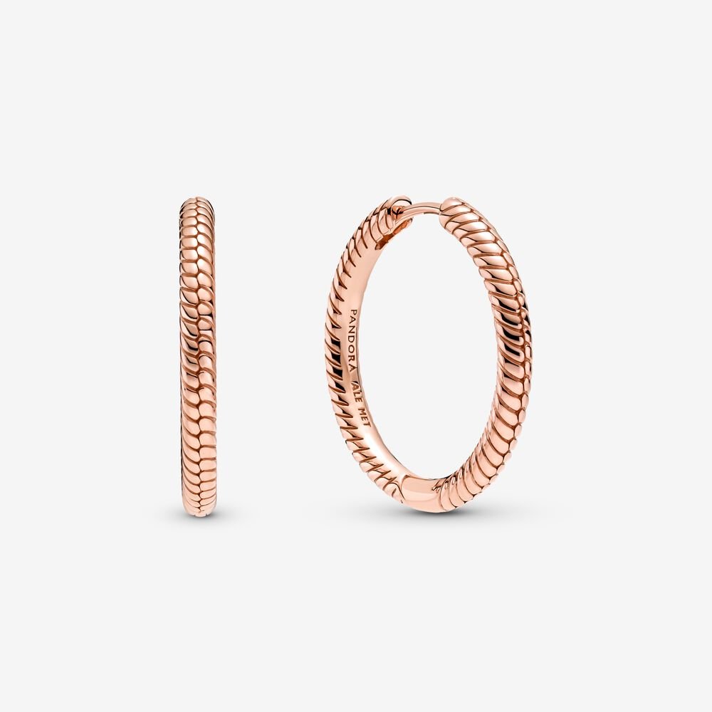 Charm Hoop Earrings Rose Gold